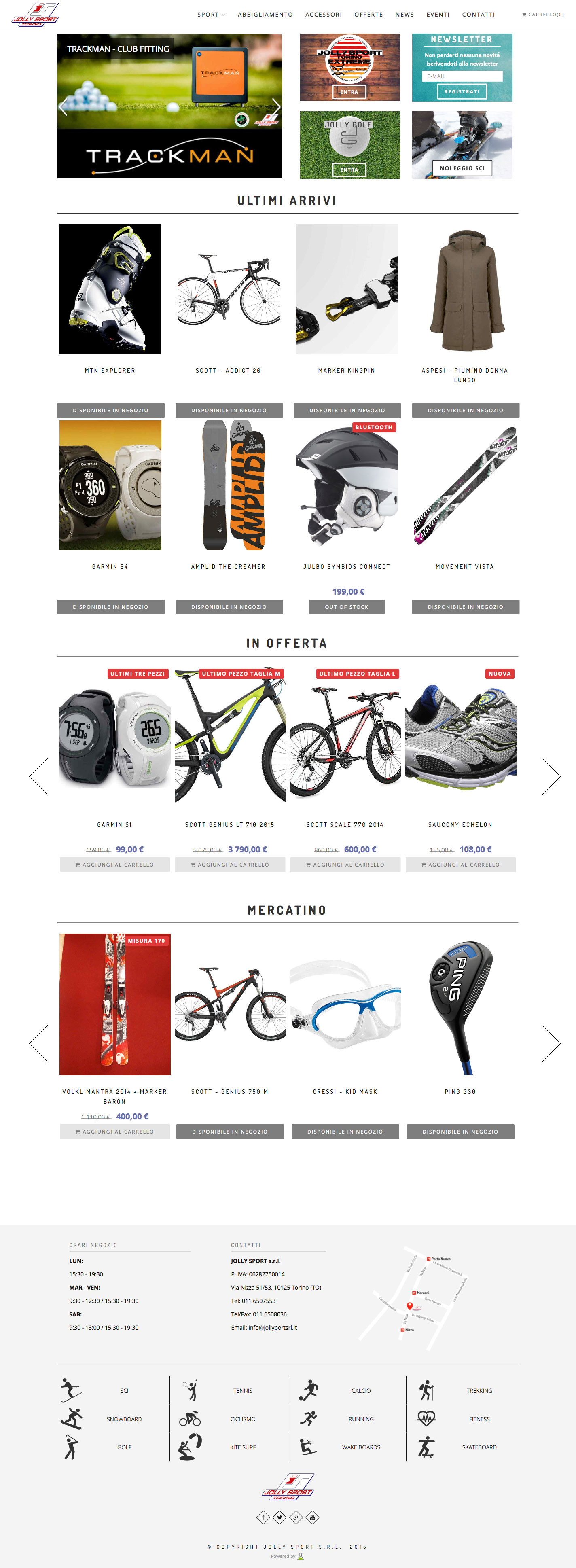 Homepage per Jolly Sport Archibuzz