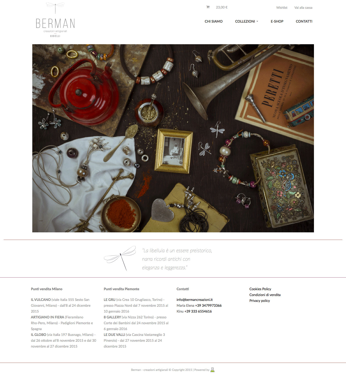Homepage per berman creazioni artigianali gioielli archibuzz