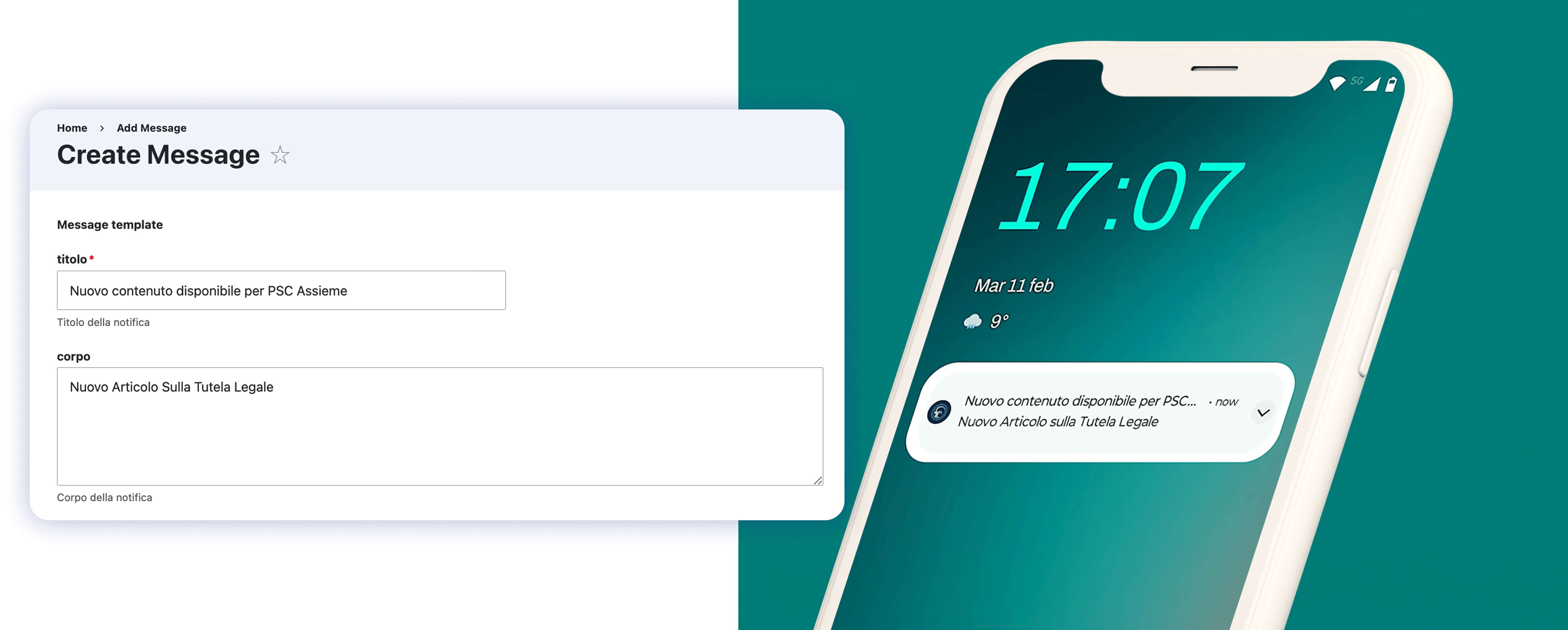 un telefono mostra le notifiche dell'app