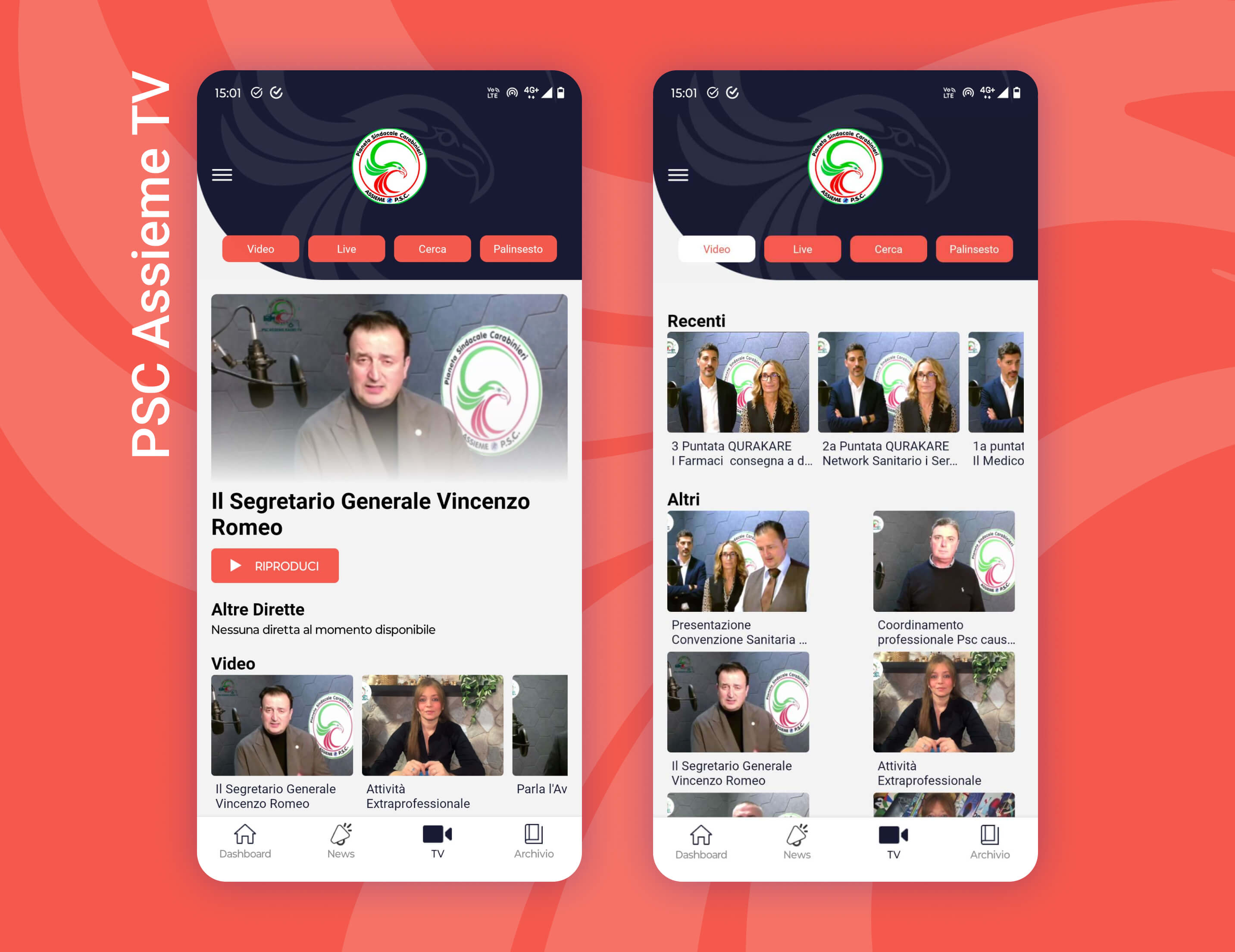 un telefono mostra la sezione assieme TV