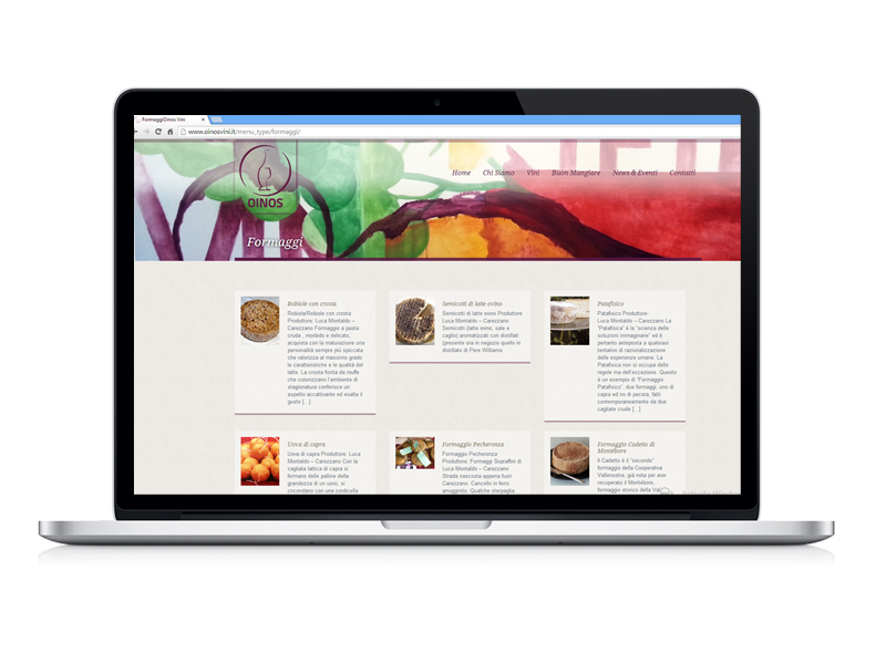 Oinos Vini Torino - web site - responsive layout  - creato da Archibuzz