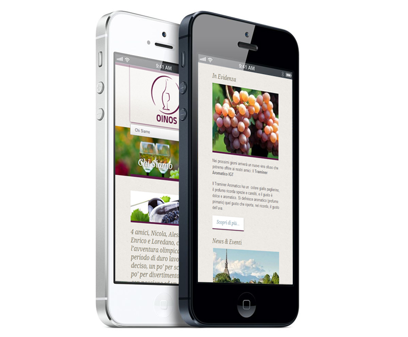 Oinos Vini Torino - web site - responsive layout  - creato da Archibuzz