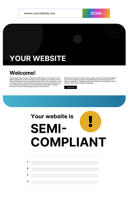 Pagina web che viene scannerizzata da un tool e risulta semi-compliant lato accessibilità