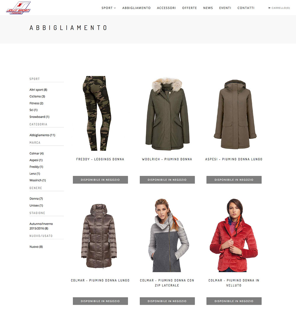 Pagina abbigliamento Jolly Sport Archibuzz