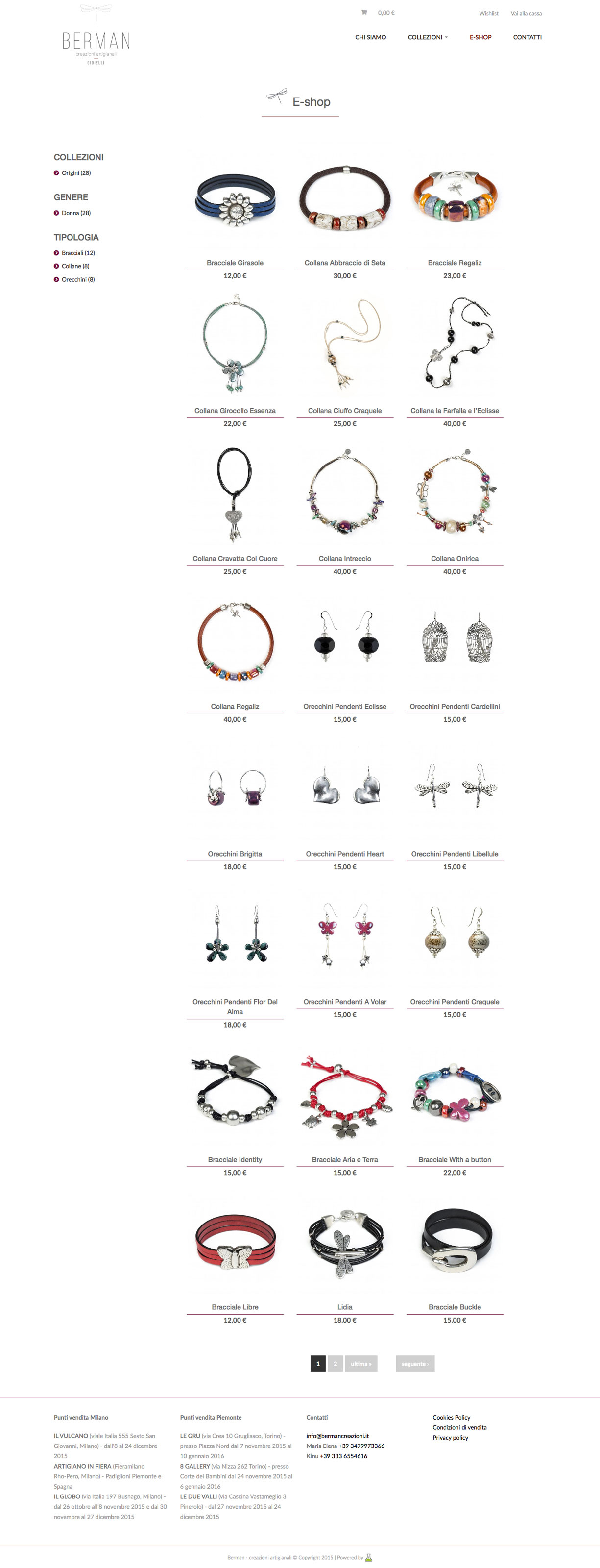 pagina eCommerce gioielli berman creazioni artigianali gioielli pagina eCommerce gioielli berman creazioni artigianali gioielli archibuzz