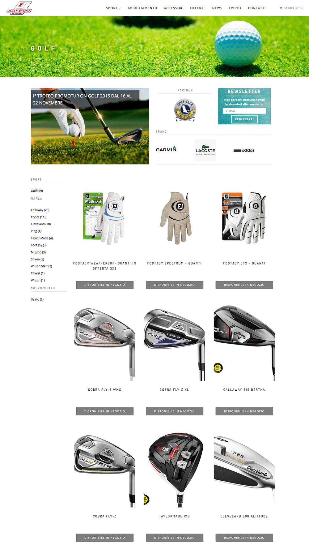 Pagina golf per Jolly Sport Archibuzz