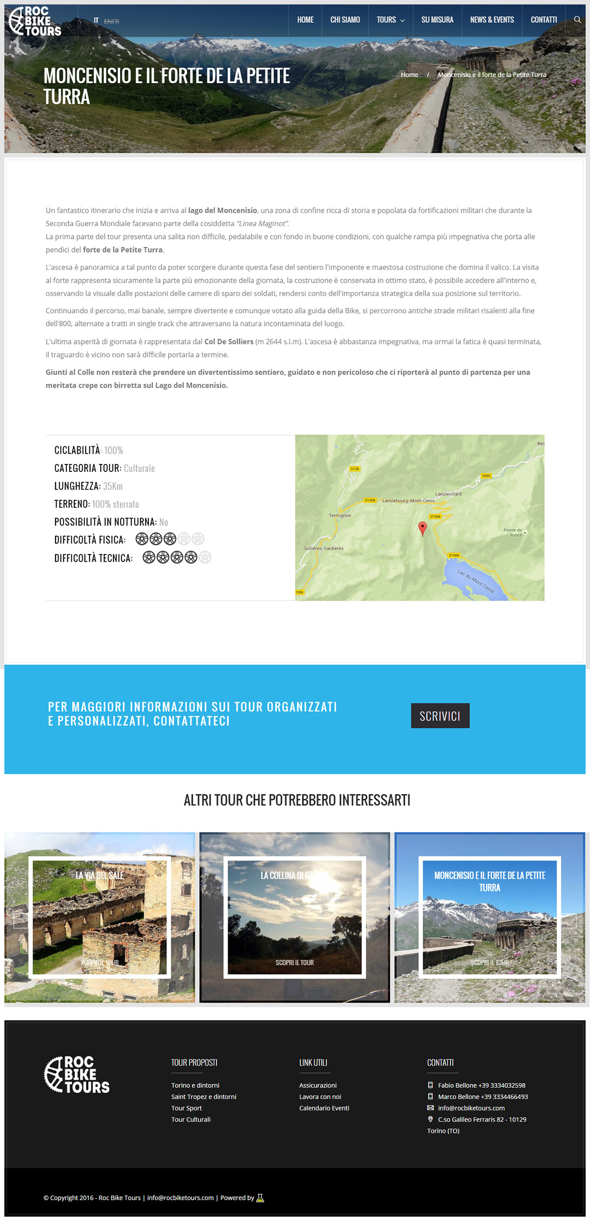 Tour sul moncenisio del sito Roc Bike Tours Screenshot tour sul sito Roc Bike Tours
