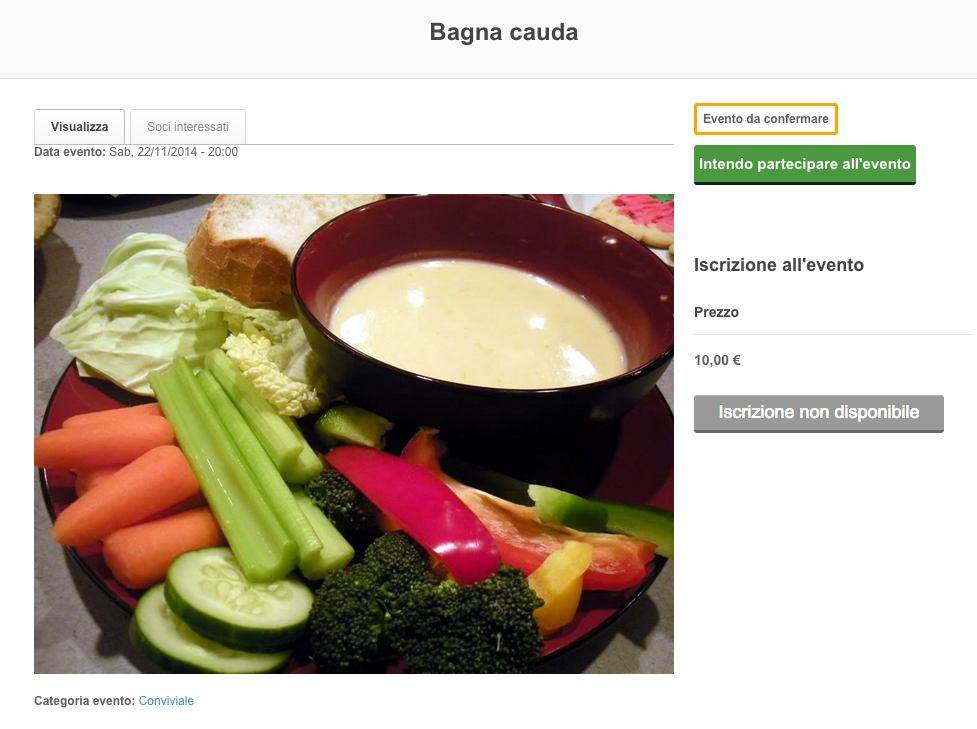 Evento bagna cauda a Torino