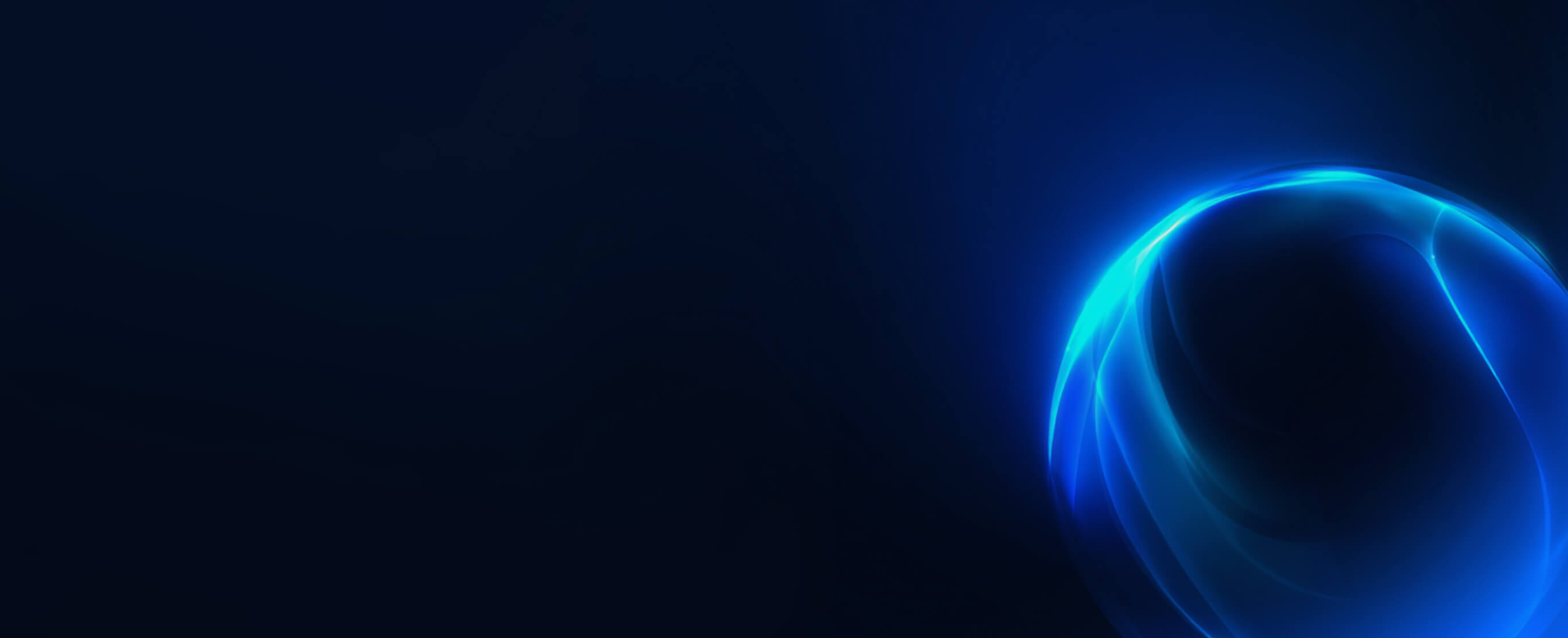 Forma astratta luminosa blu su sfondo scuro, tecnologia AI