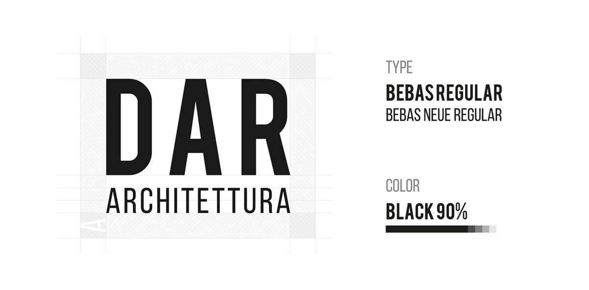 Graphic design of the DAR Architettura logo Graphic design of the DAR Architettura logo