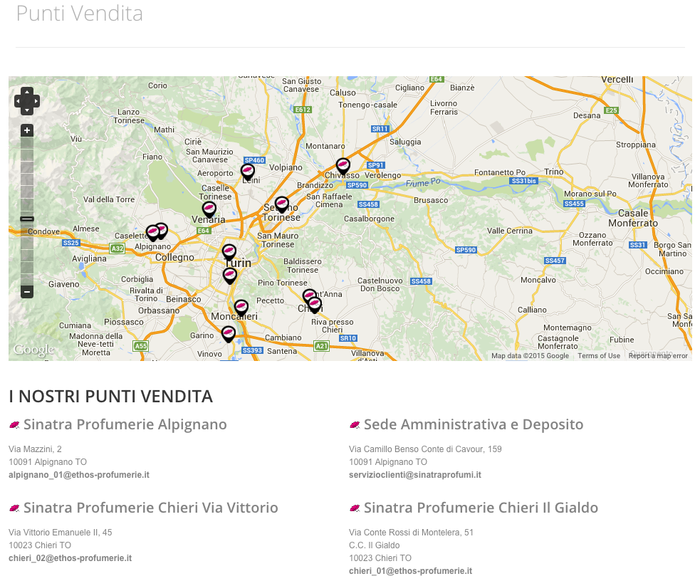 Mappa per localizzare i punti vendita sul territorio eCommerce mappa localizzazione punti vendita
