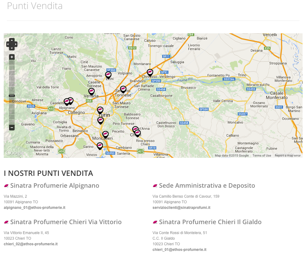 eCommerce mappa localizzazione punti vendita