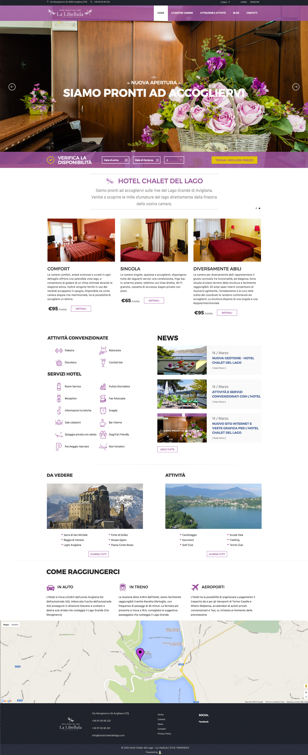 Home page hotel chalet del lago la libellula sito web