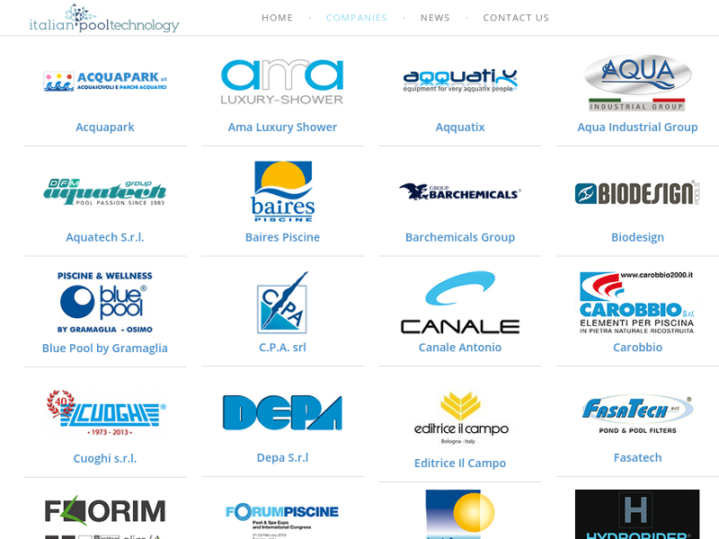 Pagina delle aziende, ultra responsive Italian pool technology, pagina delle aziende