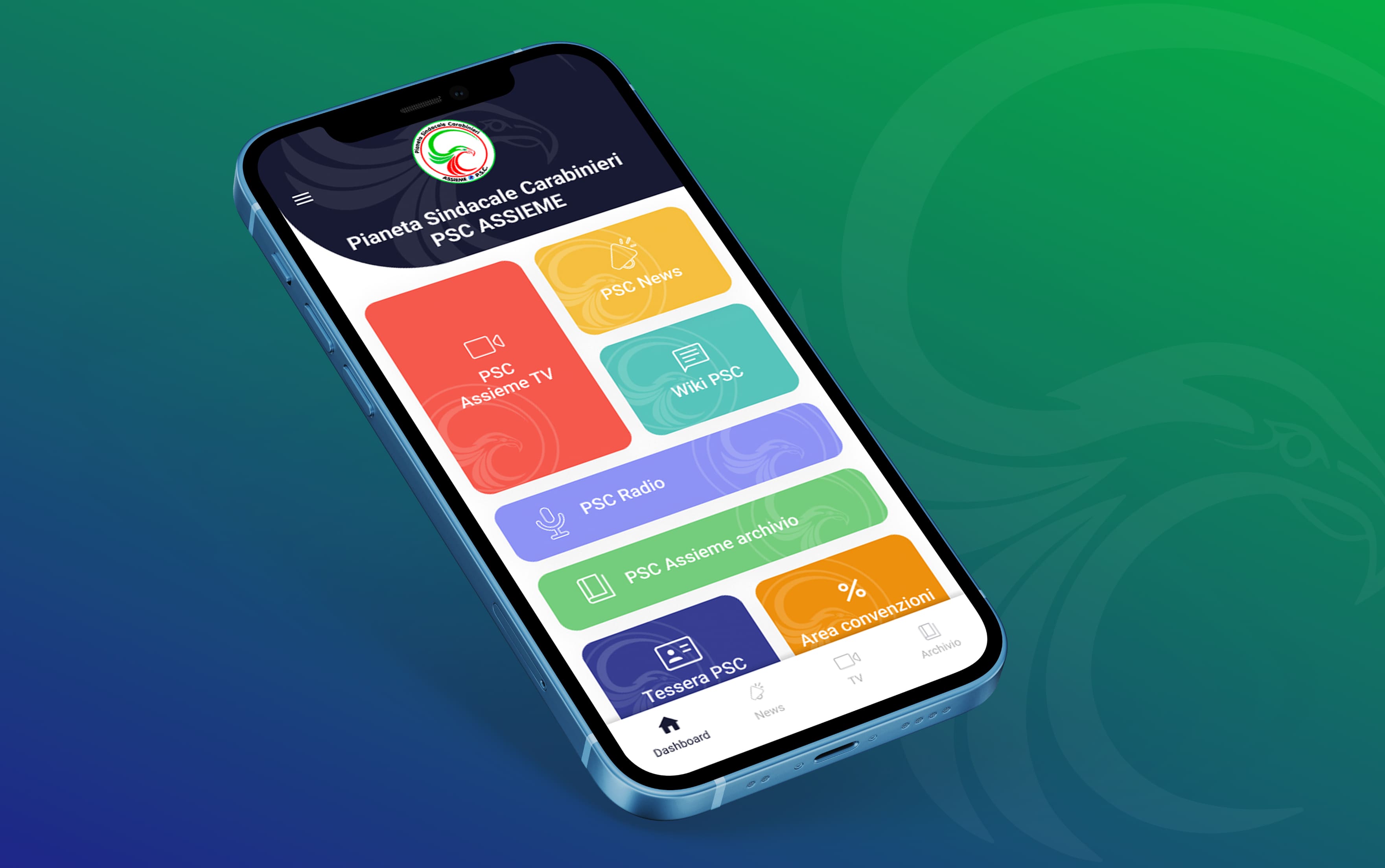 PSC screen app sezioni Archivio e News