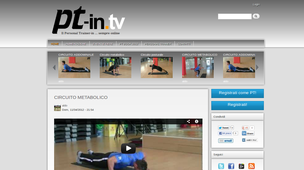 Home page www.personaltrainer-in.tv