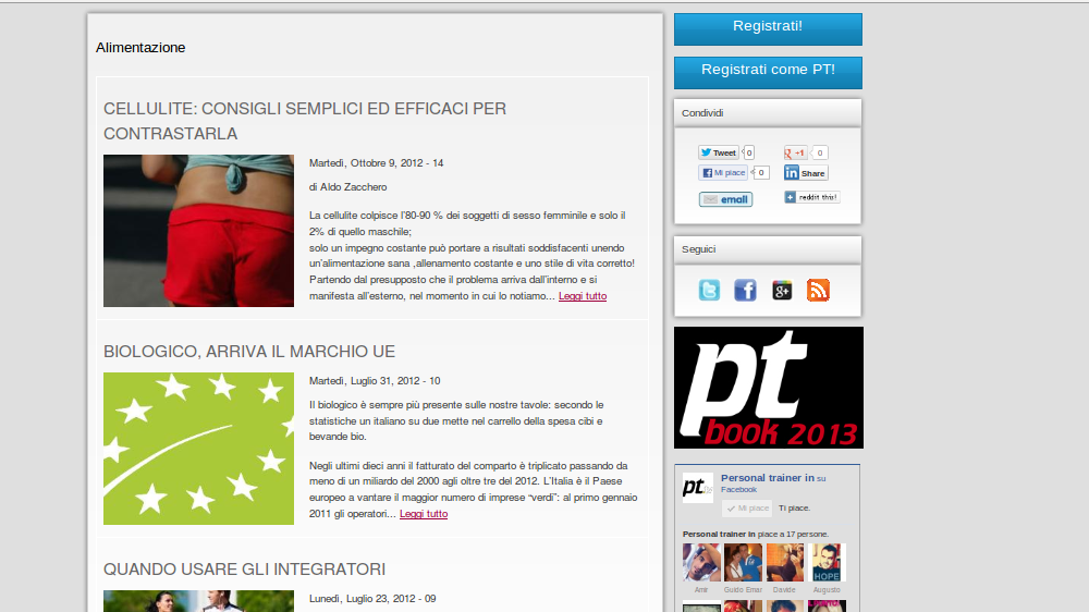 Una pagina contenente news redazionali La una pagina di news redazionali