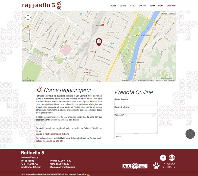 Pagina contatti di Raffaello 5 Pagina contatti di Raffaello 5