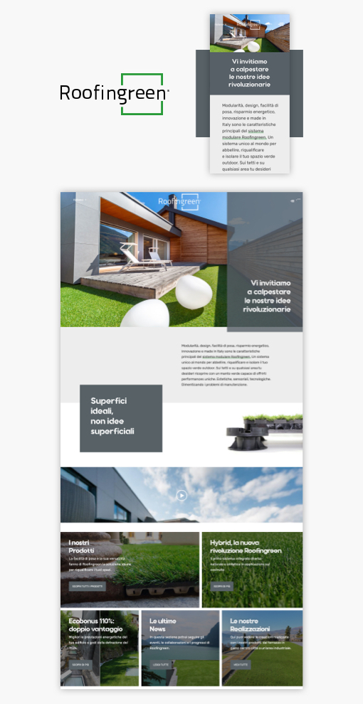 Restyling grafico e realizzazione sito web per Roofingreen