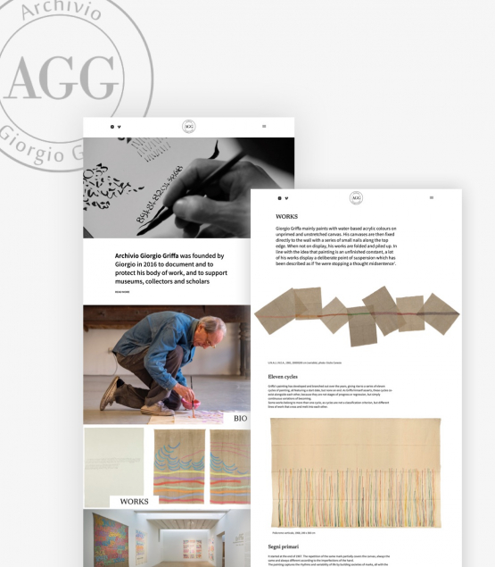 Sviluppo del sito web per l’archivio dell’artista Giorgio Griffa