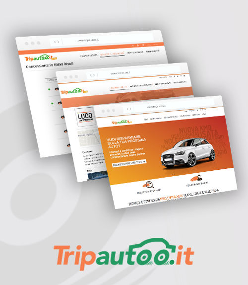 Varie schermate di presentazione del sito Tripautoo.it