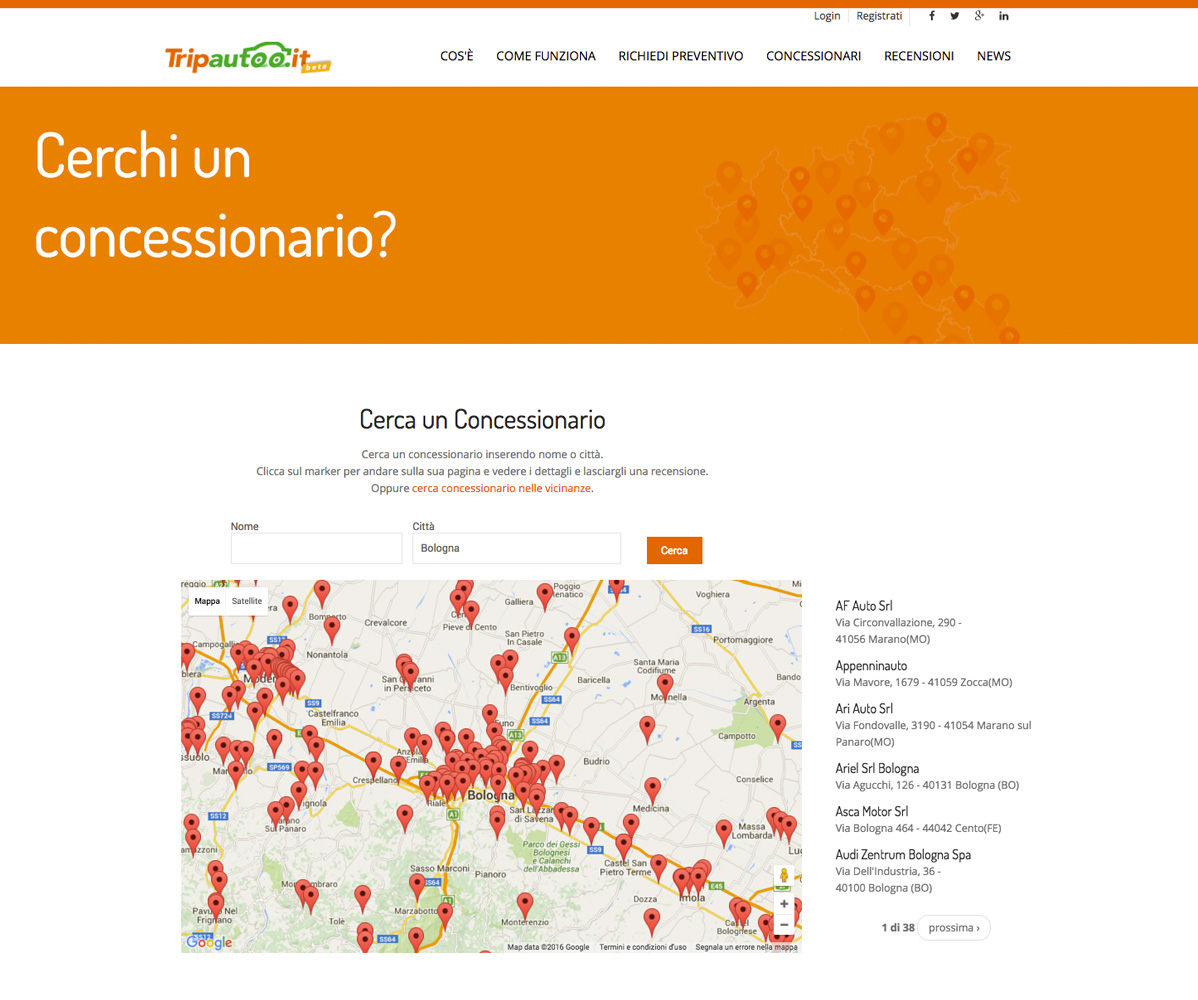 tripautoo sito web cerca concessionario archibuzz