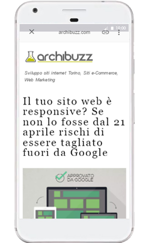 visualizzazione sito amp