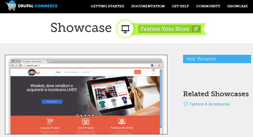 Wowket in vetrina su DrupalCommerce.org